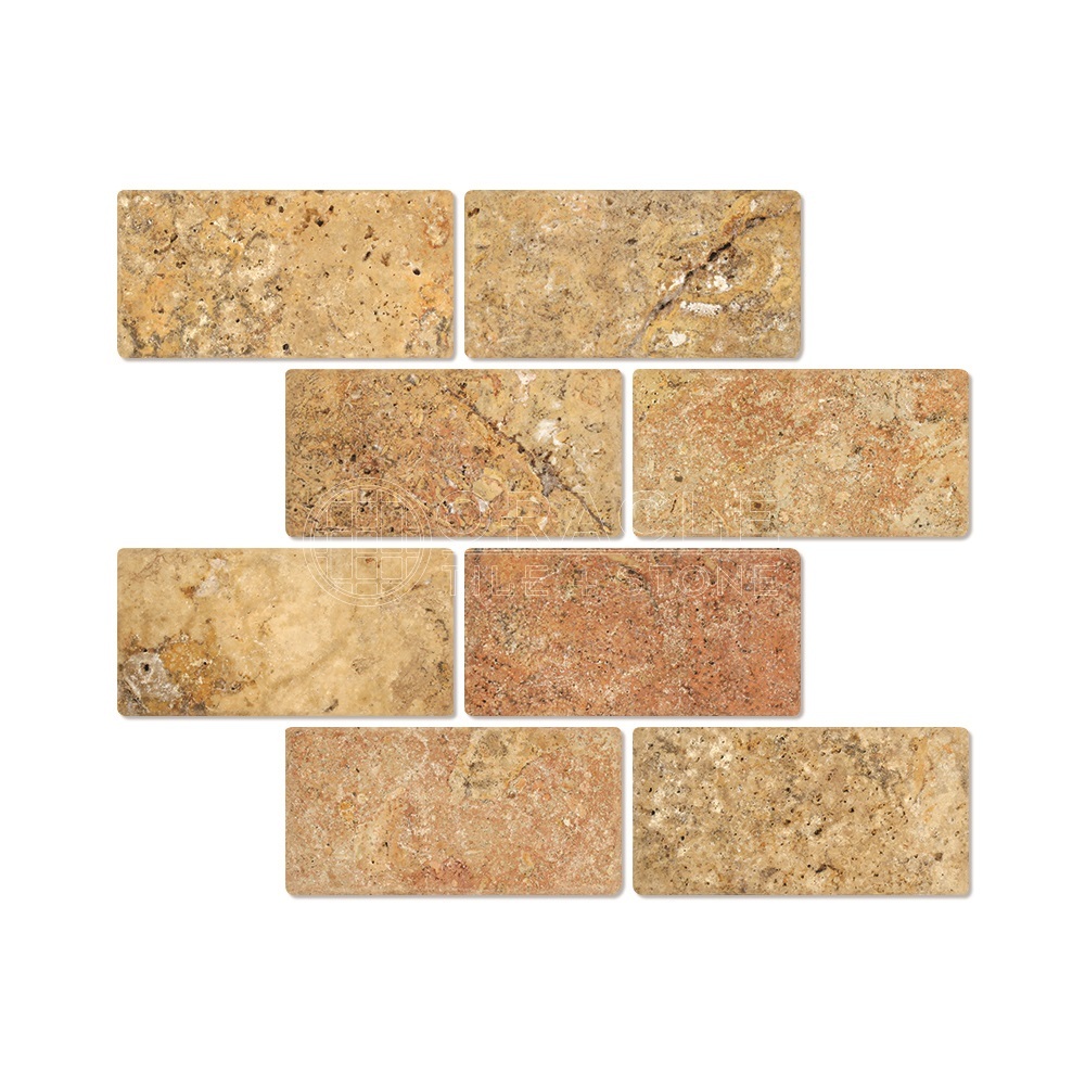 Scabos Travertine 3″ X 6″ Field Tile, Tumbled