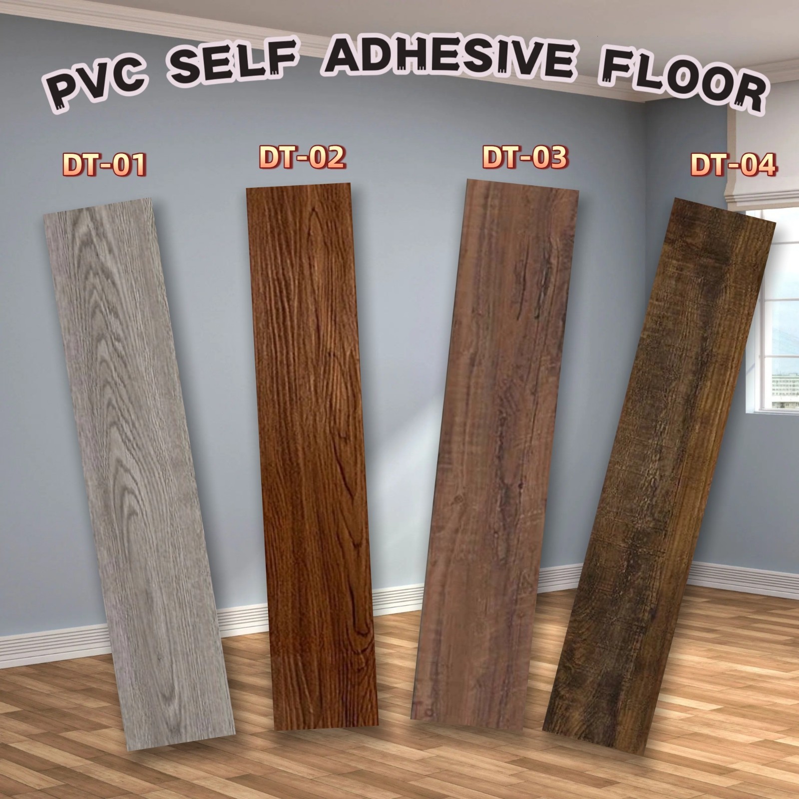 54Pcs 36″*6″Peel & Stick Wooden Vinyl Plank Flooring Tile Self Stick Adhesive