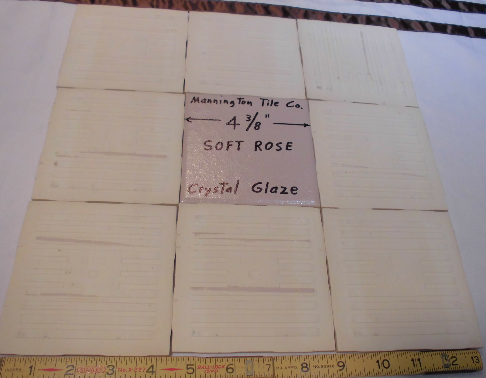 9 pcs. Light-Rose-Pink: 4-3/8″ Ceramic Tile by Mannington, Matte/Crystall Glazed