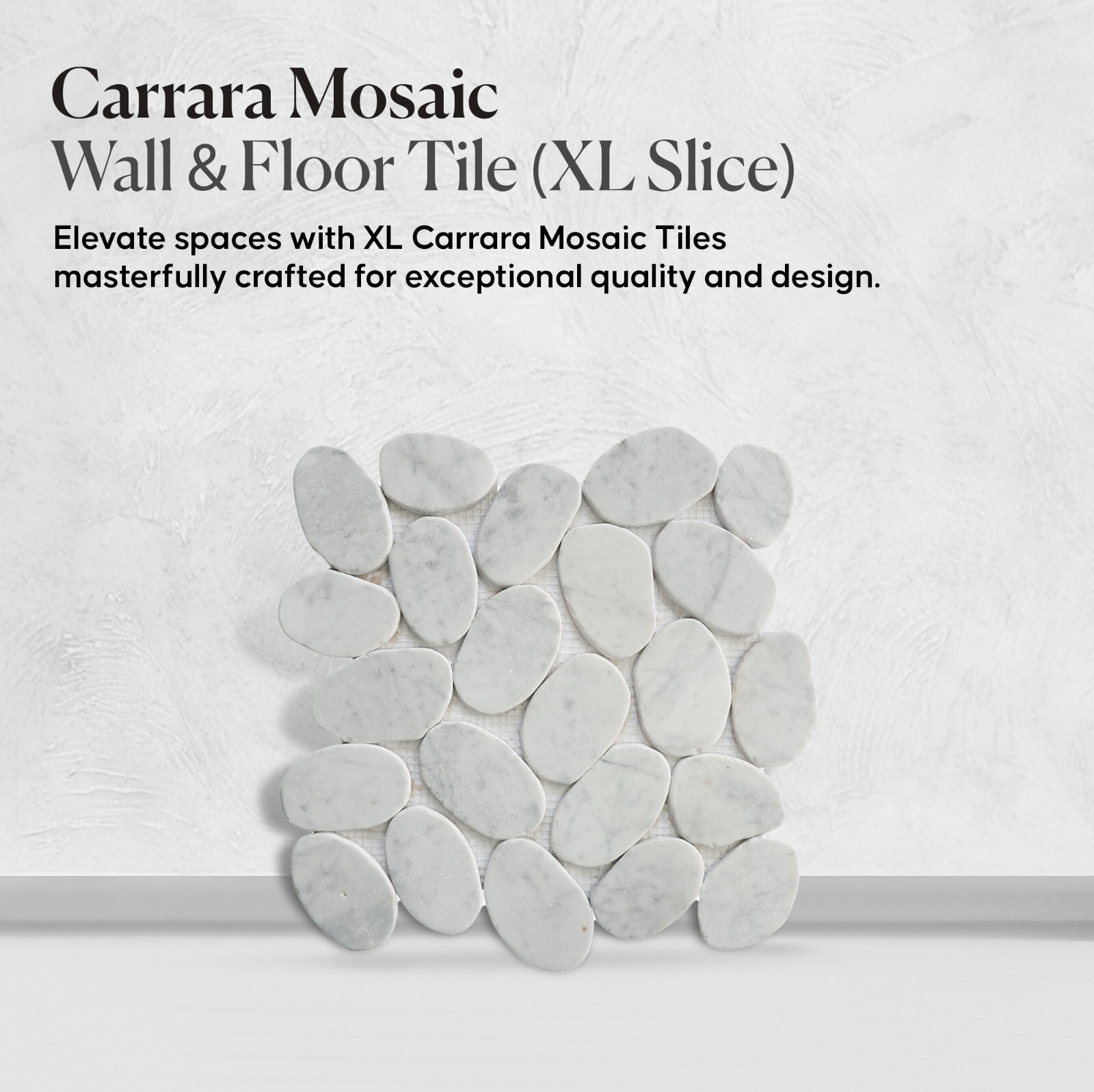 XL Slice Carrara Mosaic Wall & Floor Tile ($13.98/SqFt)