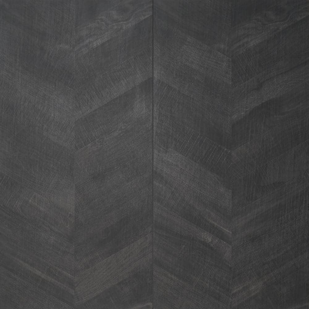 Montgomery Chevron Black 24 In. X 48 In. Matte Porcelain Floor and Wall Tile (15