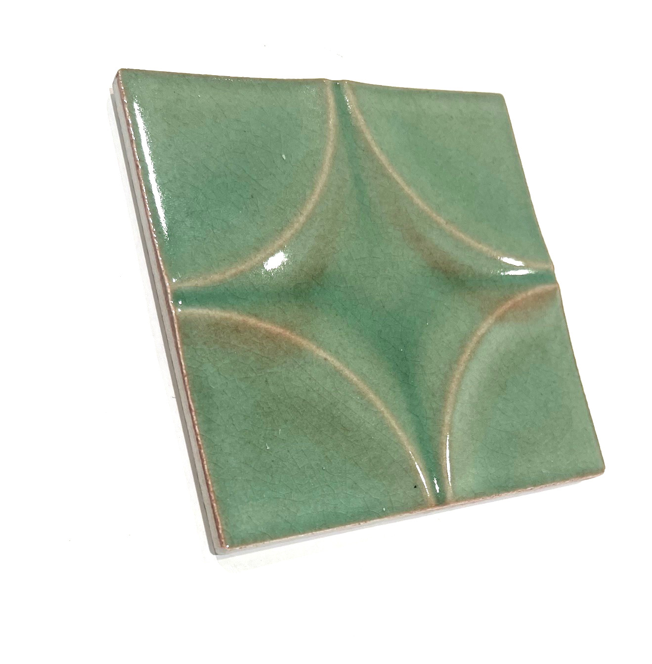 4×4 Wedgwood Virginia Crackle Green Faded Star Shaped Ceramic Wall Tile (4 PCS)