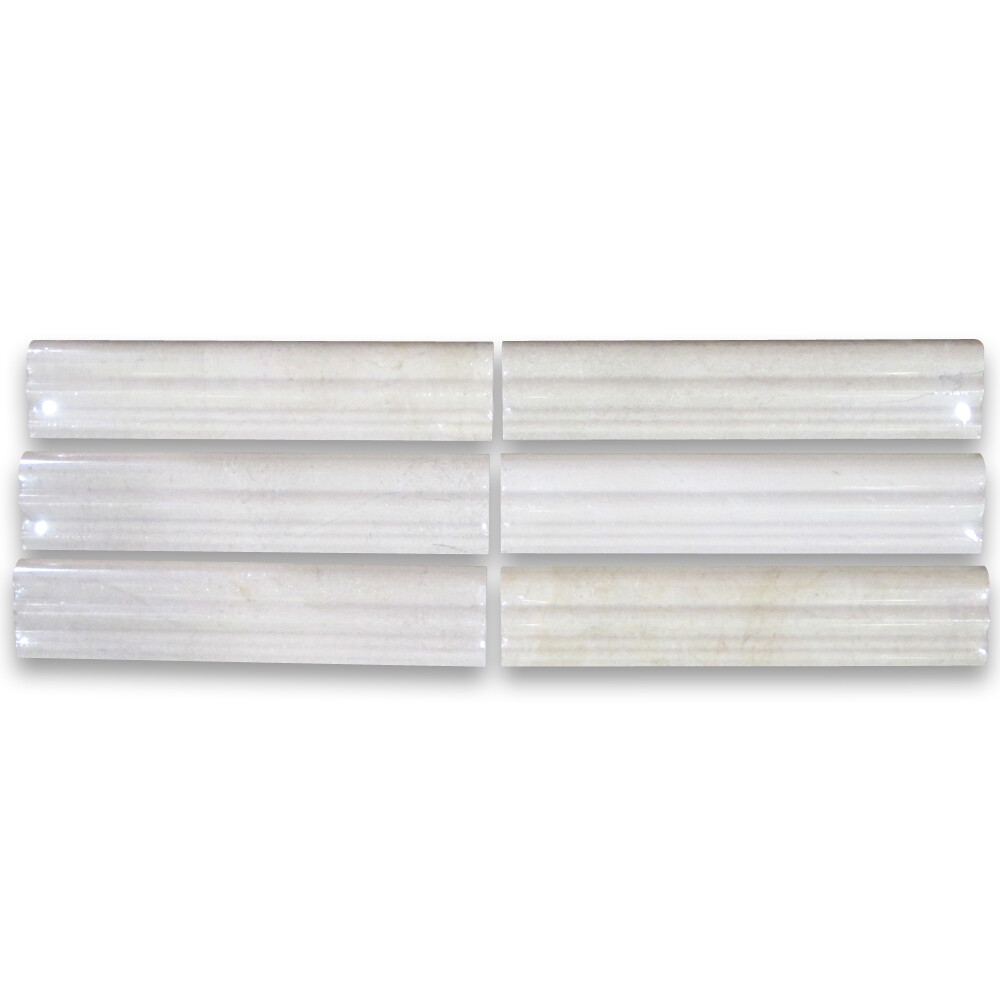 M14P Crema Marfil Marble 2-1/2×12 Chair Rail Trim Molding Polished