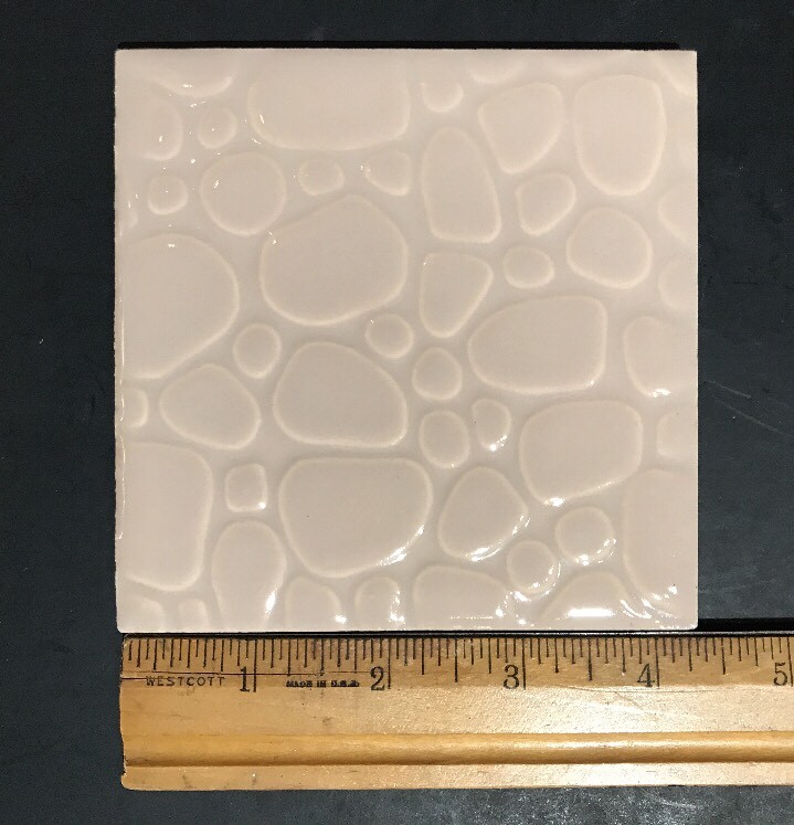 Vintage Robertson Ceramic Tile Pebbled #331 Fawn Beige 4 ¼” • Lot of 4 Pieces