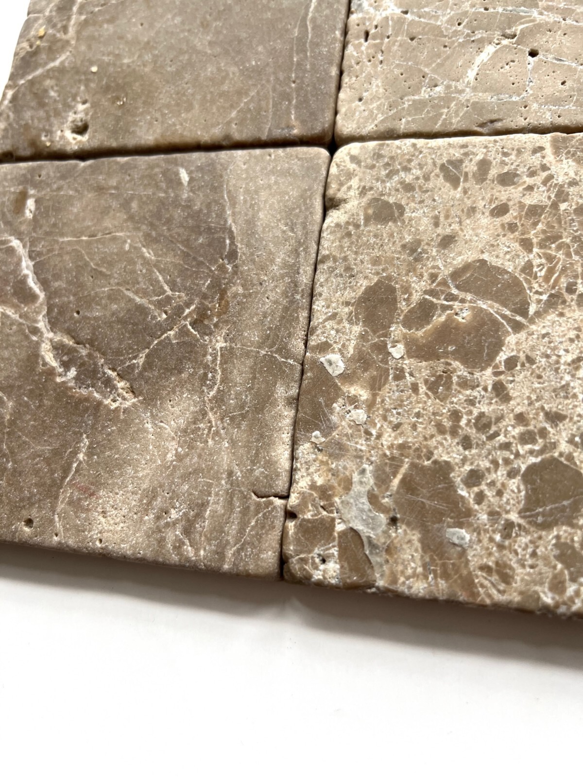 Dark Emperador 4×4 Tumbled Marble Tile Backsplash Floor Wall (Sold by 1 SF)
