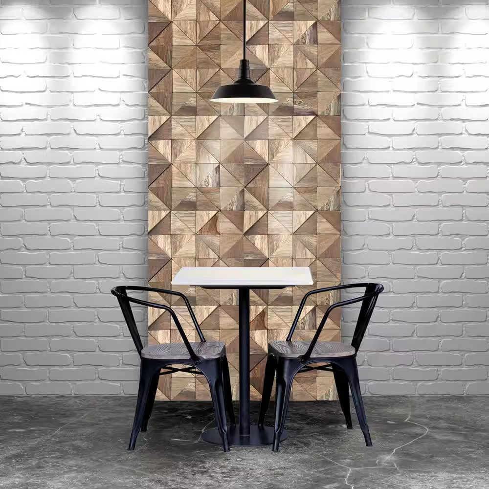 11-7/8 In. X 11-7/8 In. X 1/2 In. Authentic Boat Wood Mosaic Wall Tile Natural (
