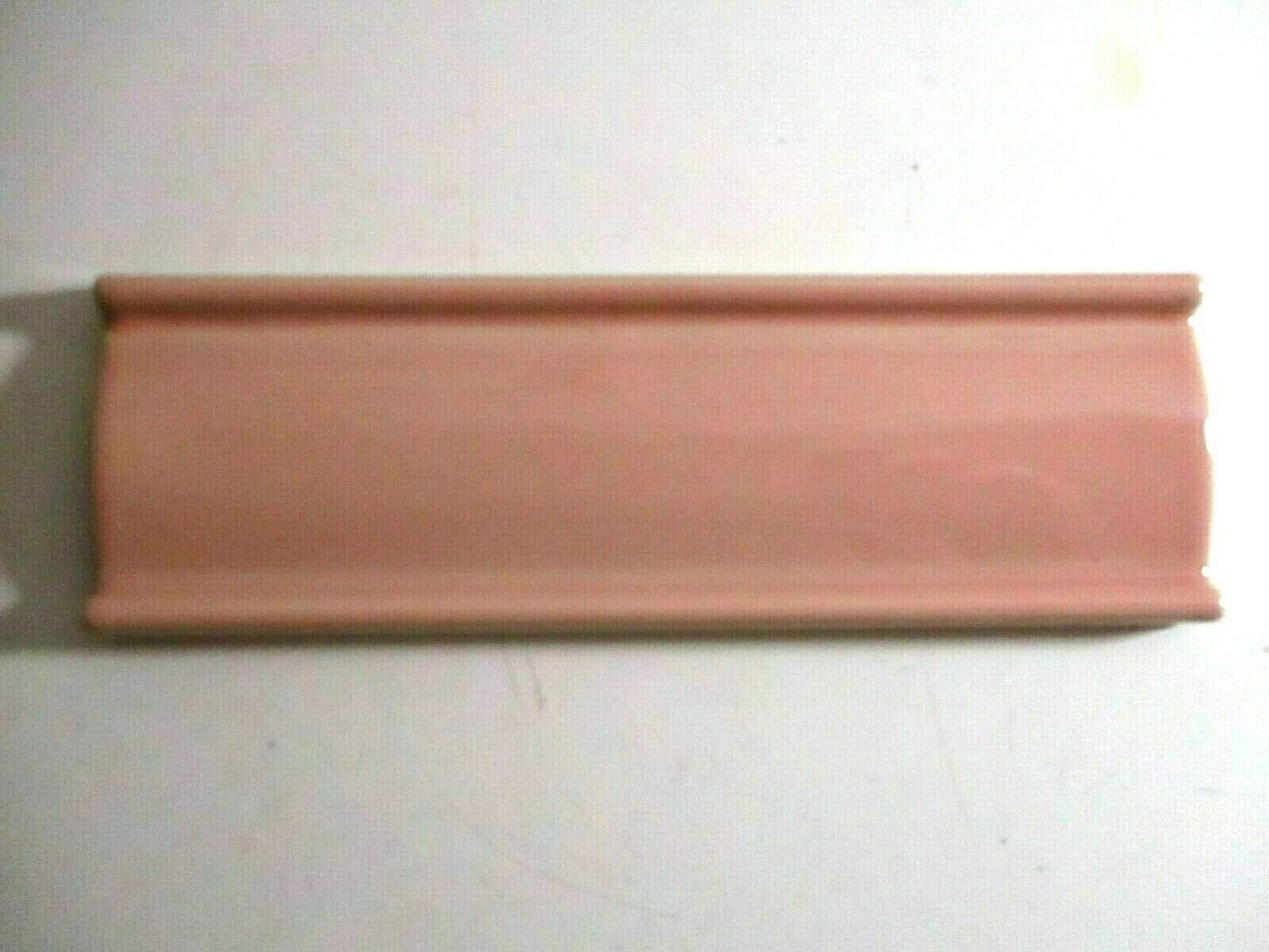 1 Tile Japan Ceramic Porcelain 6-1/2″ Chair Rail Gloss Heather Pink Wall Cap MCM