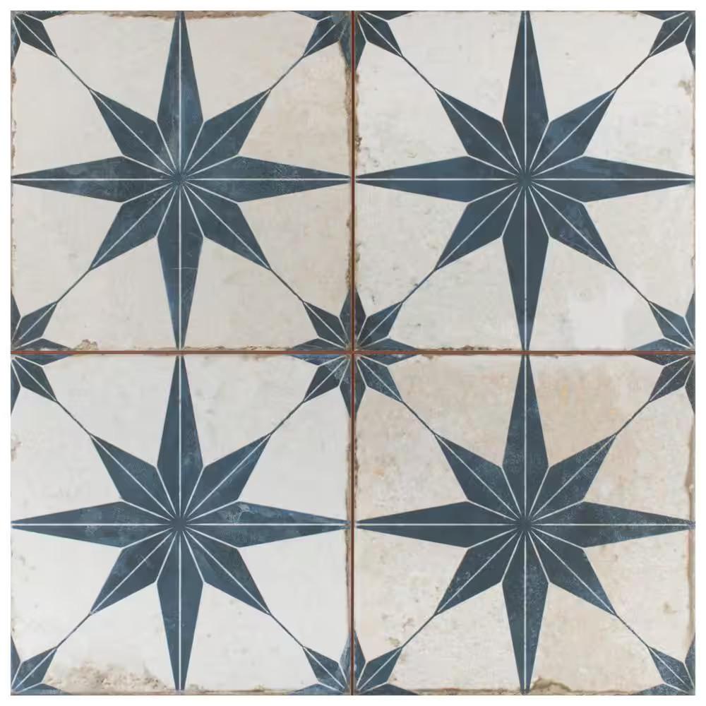 Kings Star Blue 17-5/8 In. X 17-5/8 In. Ceramic Floor and Wall Tile (10.95 Sq. F