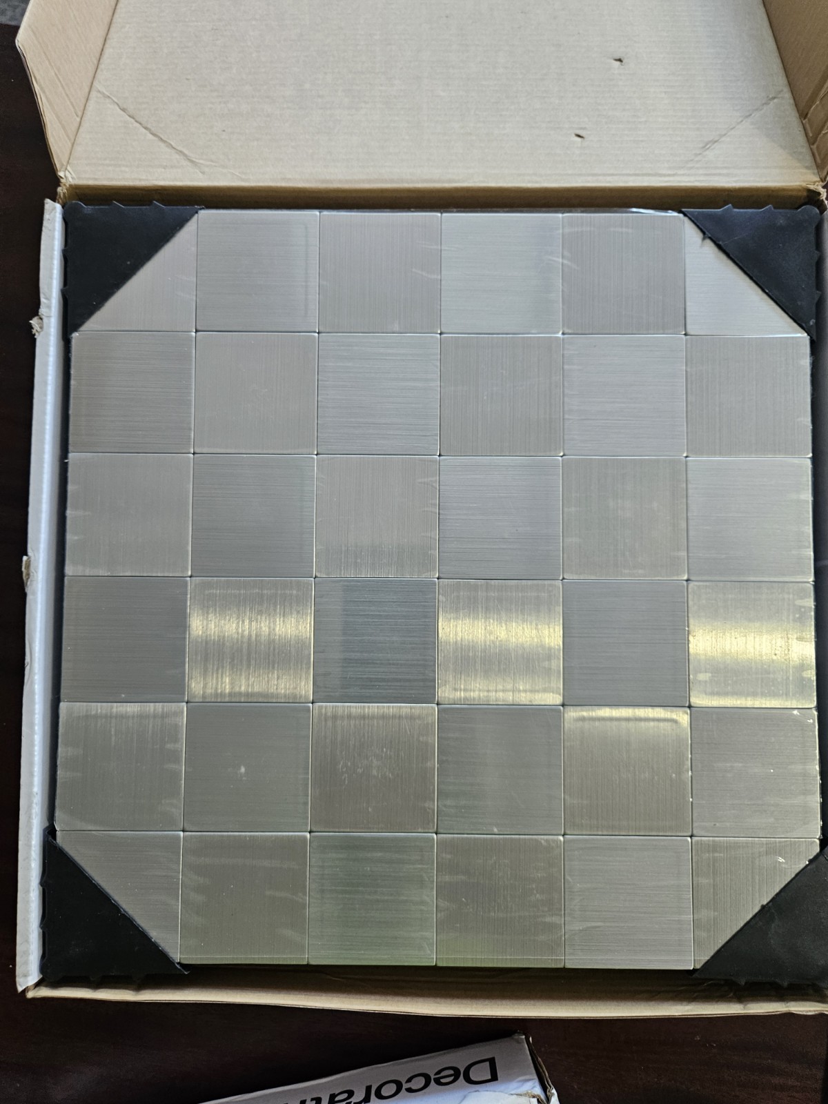 10-Pack Peel and Stick Stainless Metal Backsplash Tile Bath Kitchen Mosaic