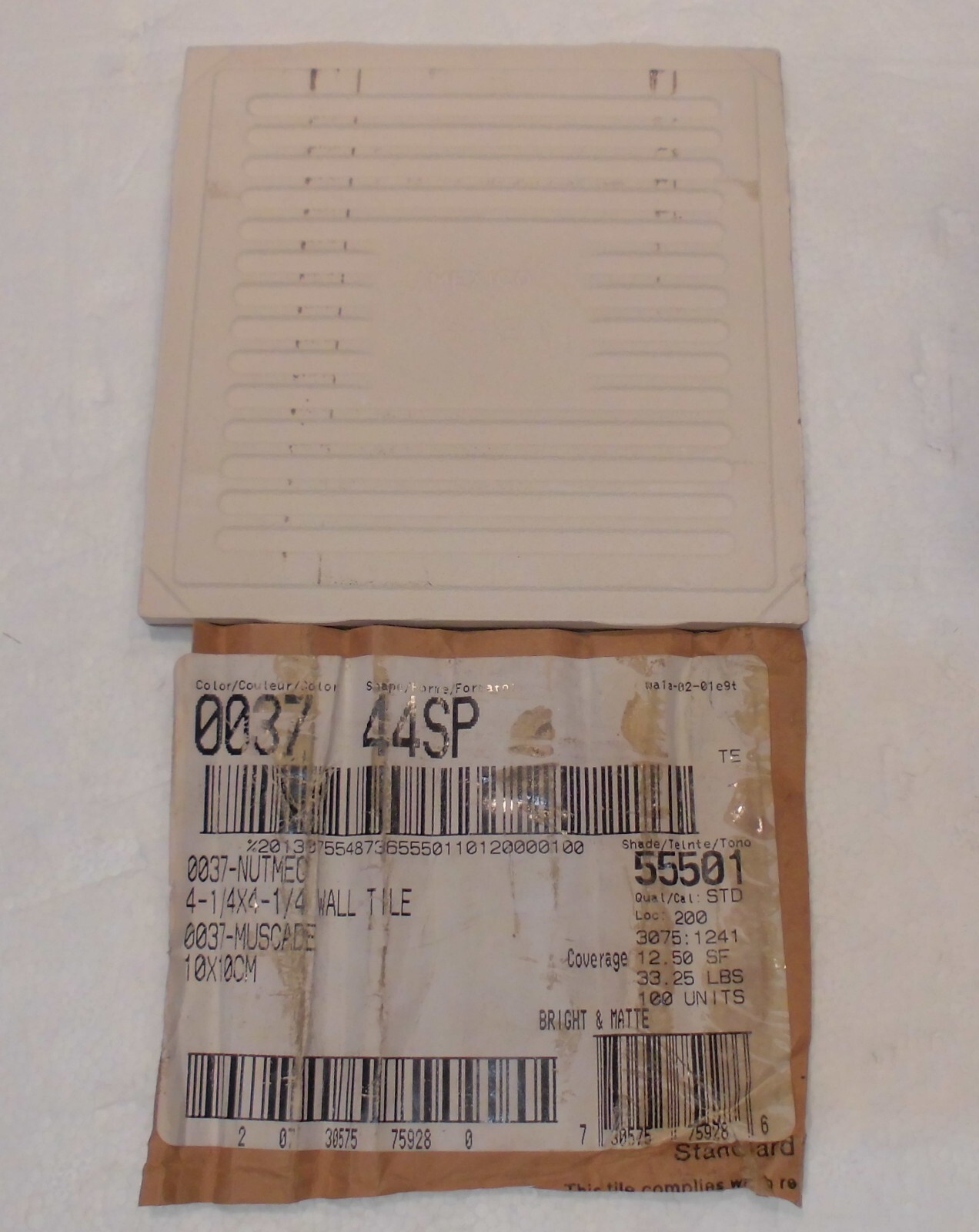 1 pc. Nutmeg: Glossy Ceramic Tile #37 by American Olean 4-1/4″ New, Dark-Brown