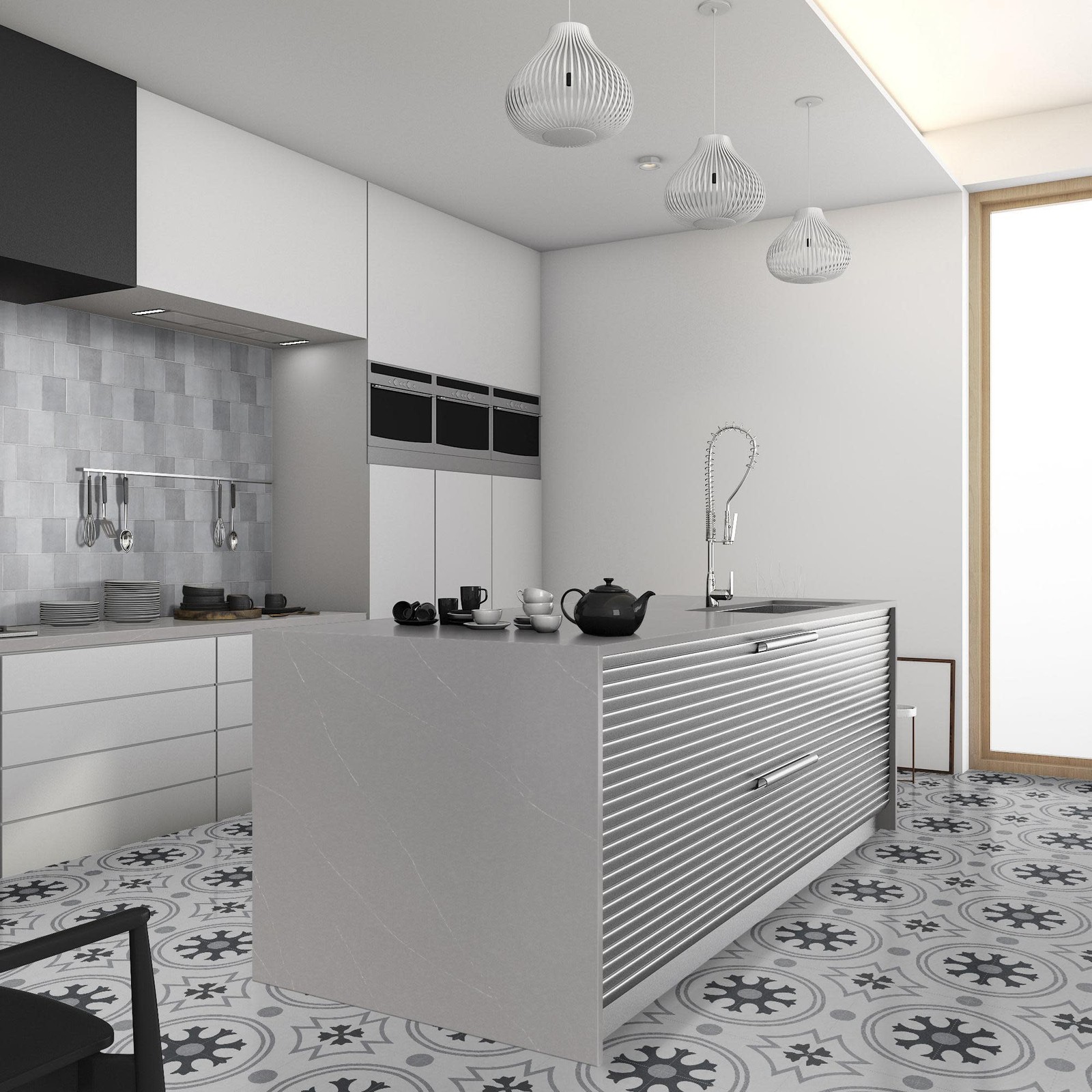 Ackland AKNPTAMA8X8M-CA Amara – 8″ x 8″ Porcelain Encaustic Floor – Kaila