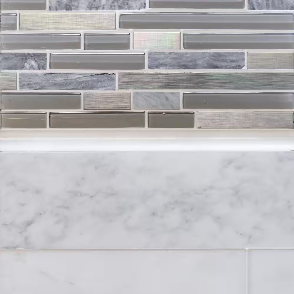 Carrara White/Grey 4 In. X 12 In. Honed Marble Wall and Floor Tile (10 Sq. Ft./C