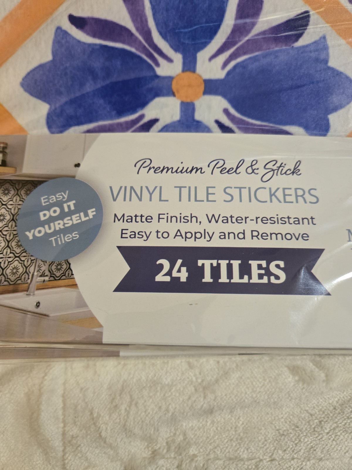 Lot Of 2 Mi Alma Peel and Stick Backsplash Tiles Vinyl 8″ x 8″ Model L03 24pk Ea