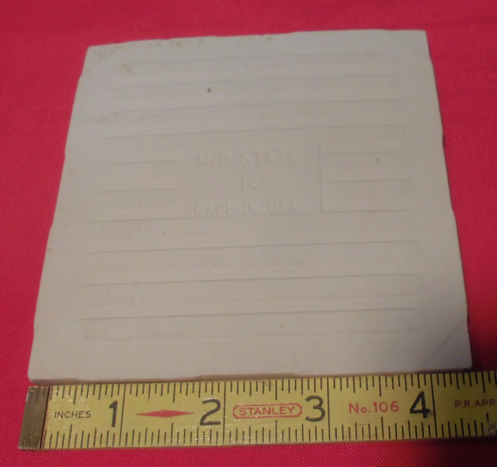 1 pc. Sand Color – Light Brown: Matte Ceramic Tile 4-3/8″ by Mid-State: smooth