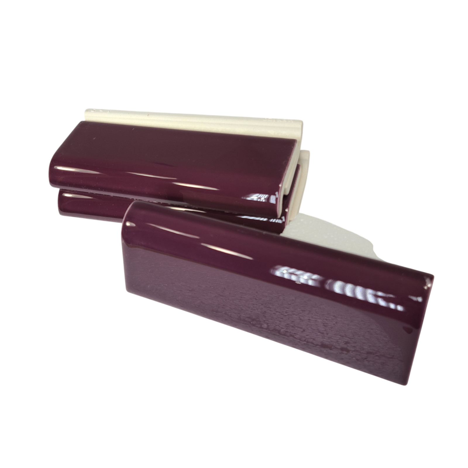 Purple Plum Ceramic Tile Mud Cap Bullnose Mudcap Subway Trim Shower Backsplash
