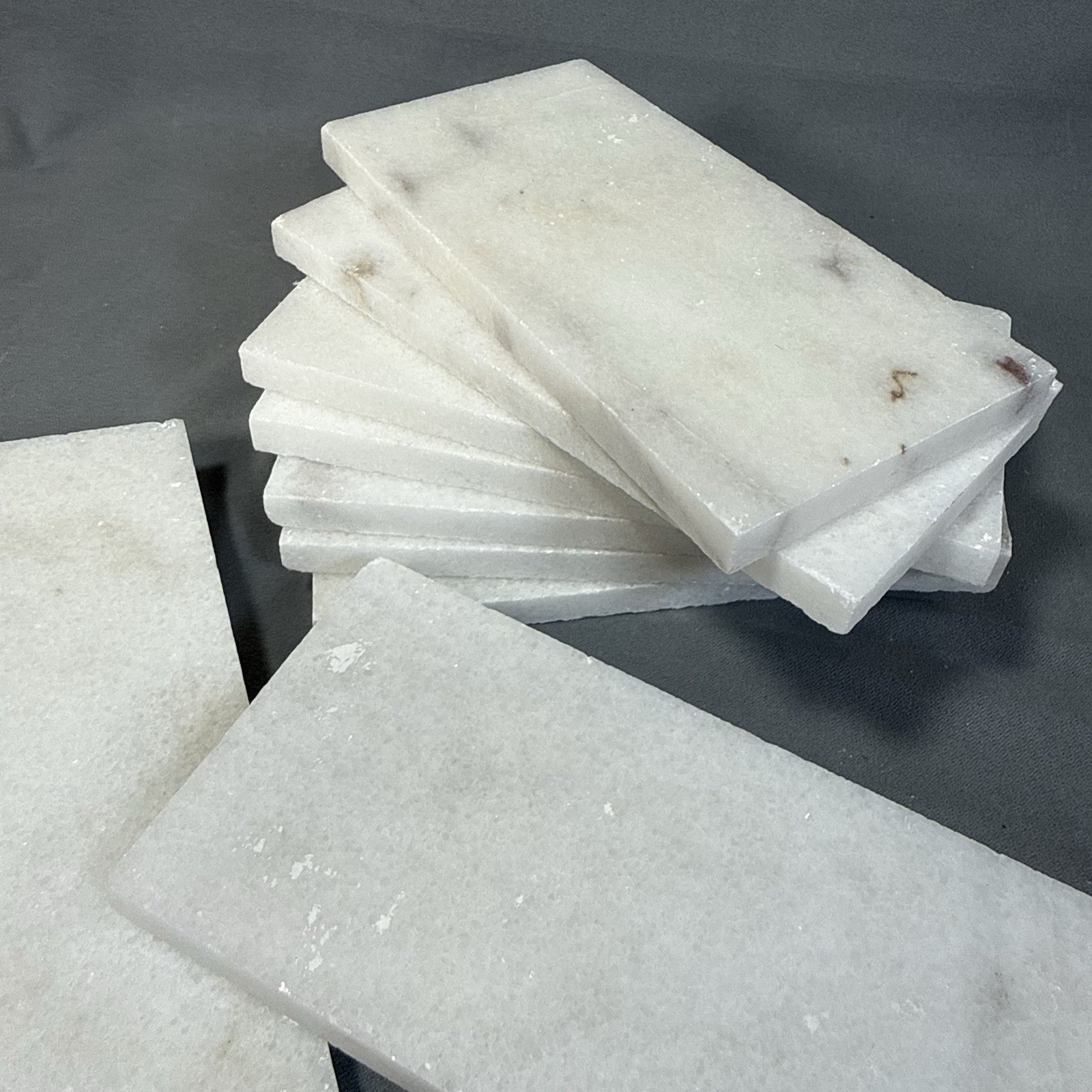 Lot of 10 Carrara White 6×3 Polished Marble Tile Wall Backsplash Bath Craft DIY