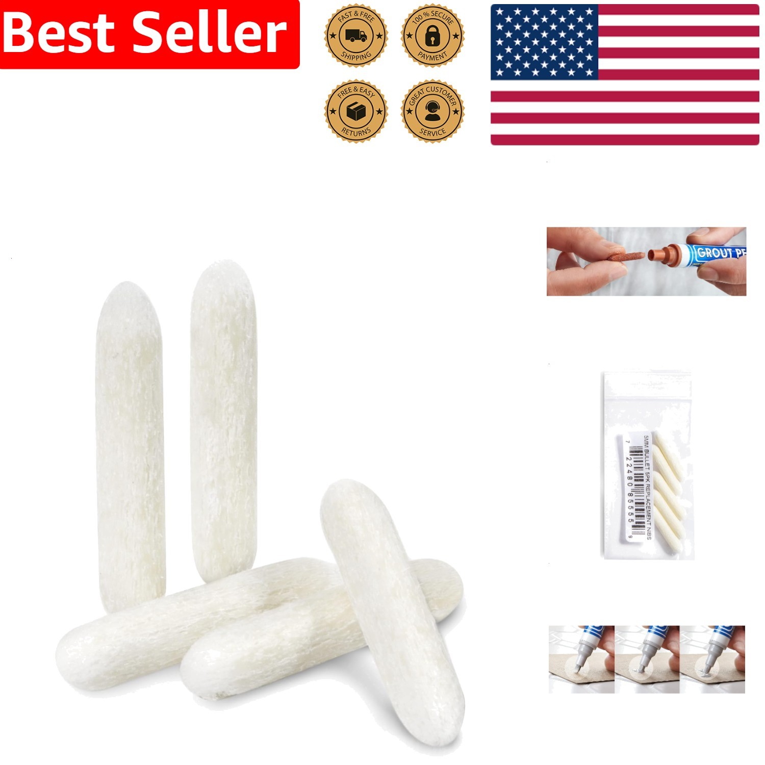 Renew White Grout Pen 5mm Narrow Tip Pack Waterproof Tile Colorant Sealer Paint