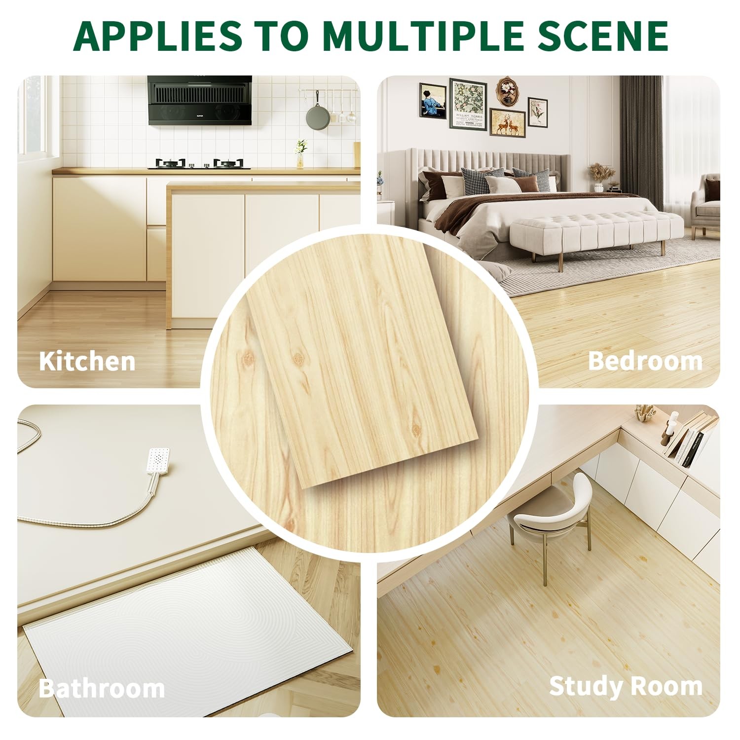 54 Sq. Ft Floor Tiles Peel and Stick Vinyl Floor 36 x 6 inch Luxury Self Adhe…