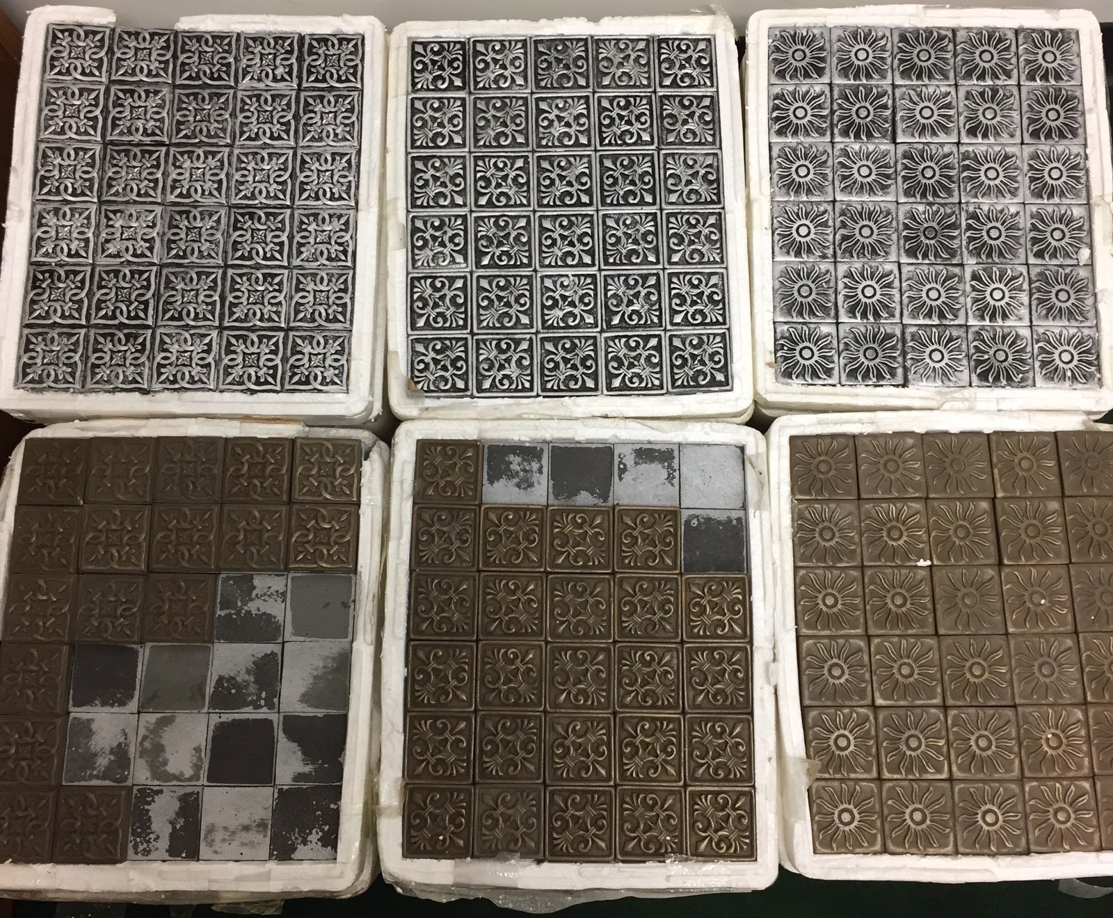 Tile 2×2 Silver Antique Metal Saints Accent Insert Deco 5/pack FREE SHIPPING