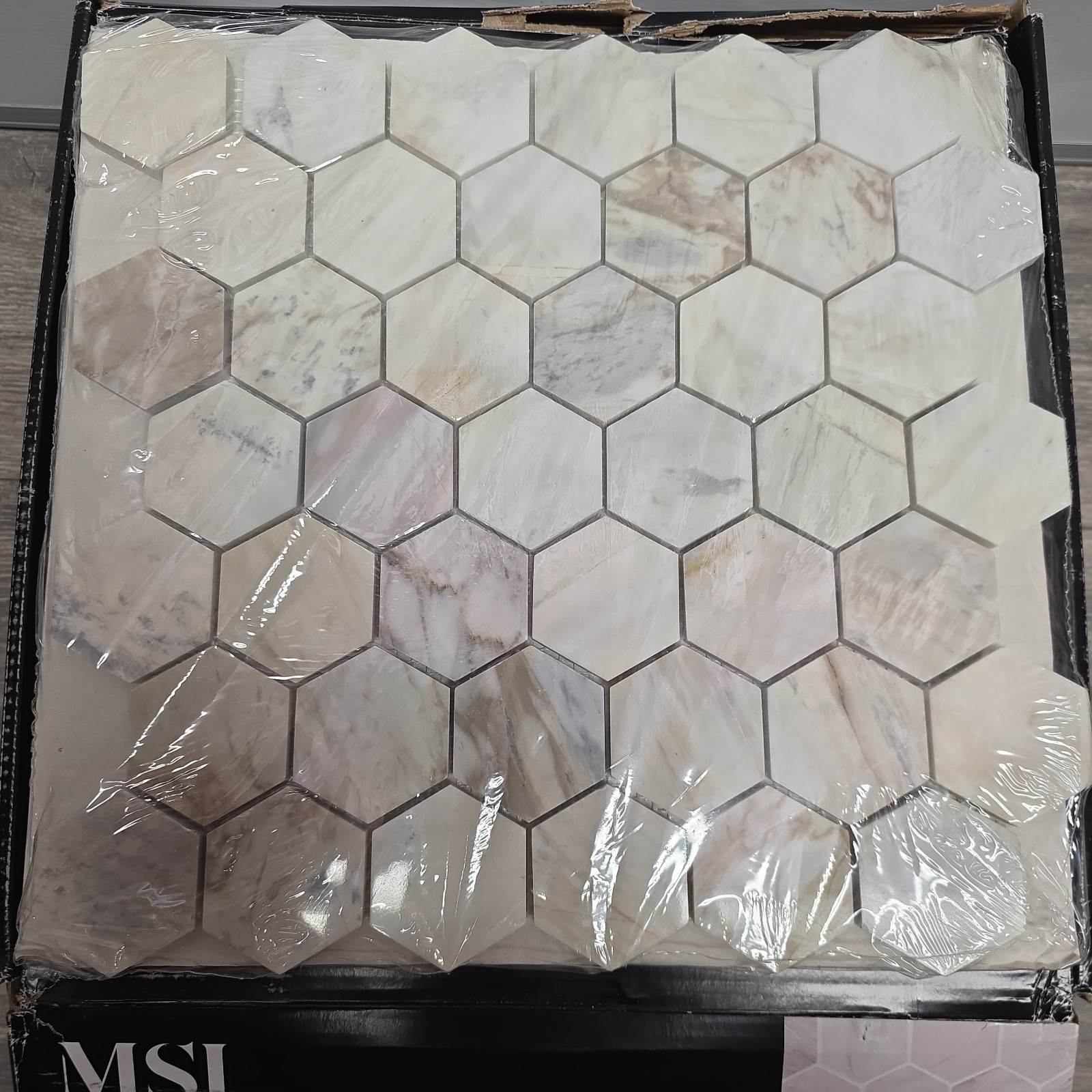 Angora 2″ Hexagon Honed Mosaic Marble Floor Wall Tiles, 12×11.75in, 10 Pcs Case