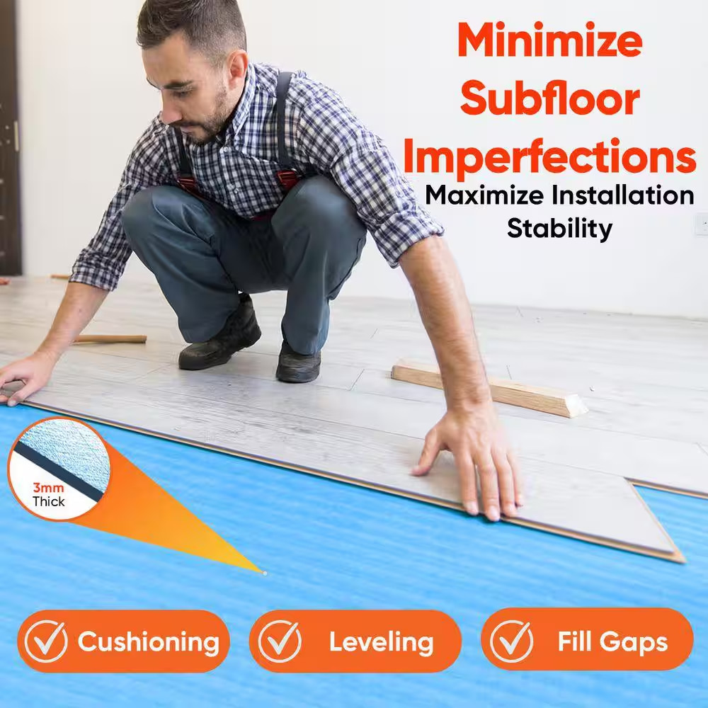 Bluestep 200 Sq. Ft. 3.58 Ft. X 56 Ft. X 3 Mm Underlayment for Laminate, Hardwoo