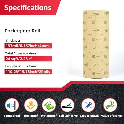 Sound Deadening Mat(4 mm) – Car Sound Deadening Material Closed 157mil 24sqft