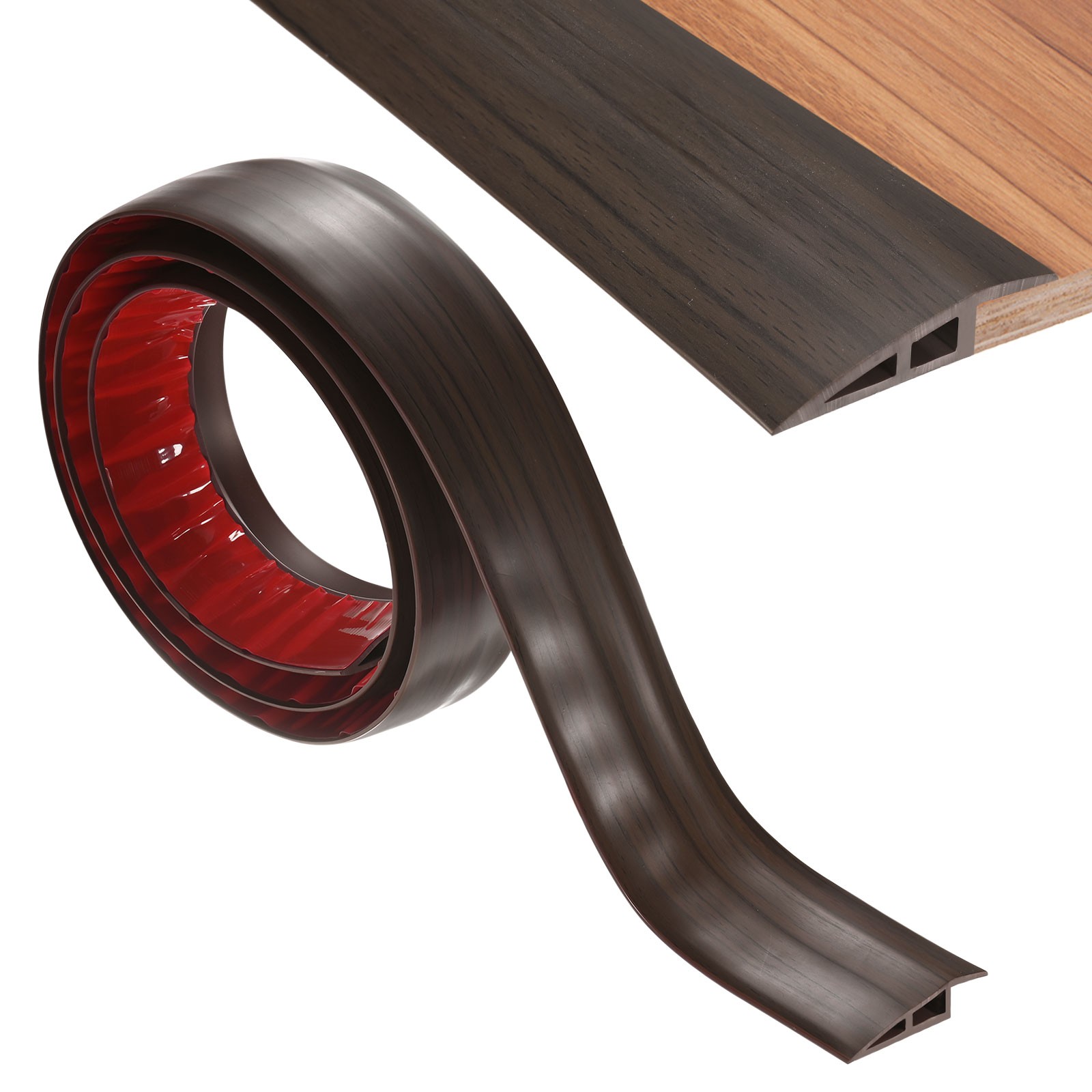 Floor Transition Strip, Heights Within 2/5Inch(10mm)[Dark Brown Wood Grain]