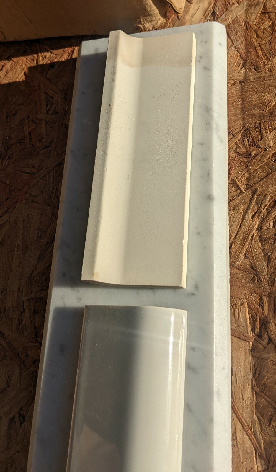 2 pcs American Olean Bullnose Mud Cap A4200 2″x6″ Pearl Gray #28 Glossy NEW
