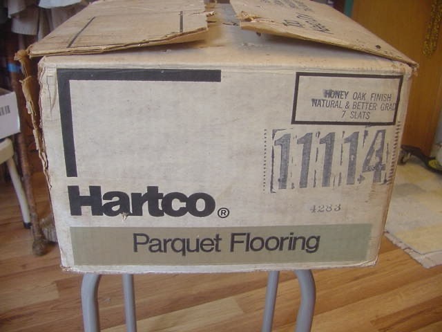 VINTAGE 60s-70s HONEY OAK PARQUET WOOD FLOORING FULL CASE 25 SQ.FT. 12” x 12″