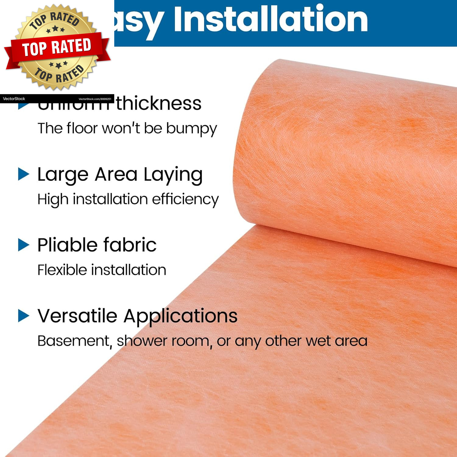 Waterproofing Membrane for Shower 3.8X33Feet (125 Sq Ft) 23.6 Mil Thick Uncoupli