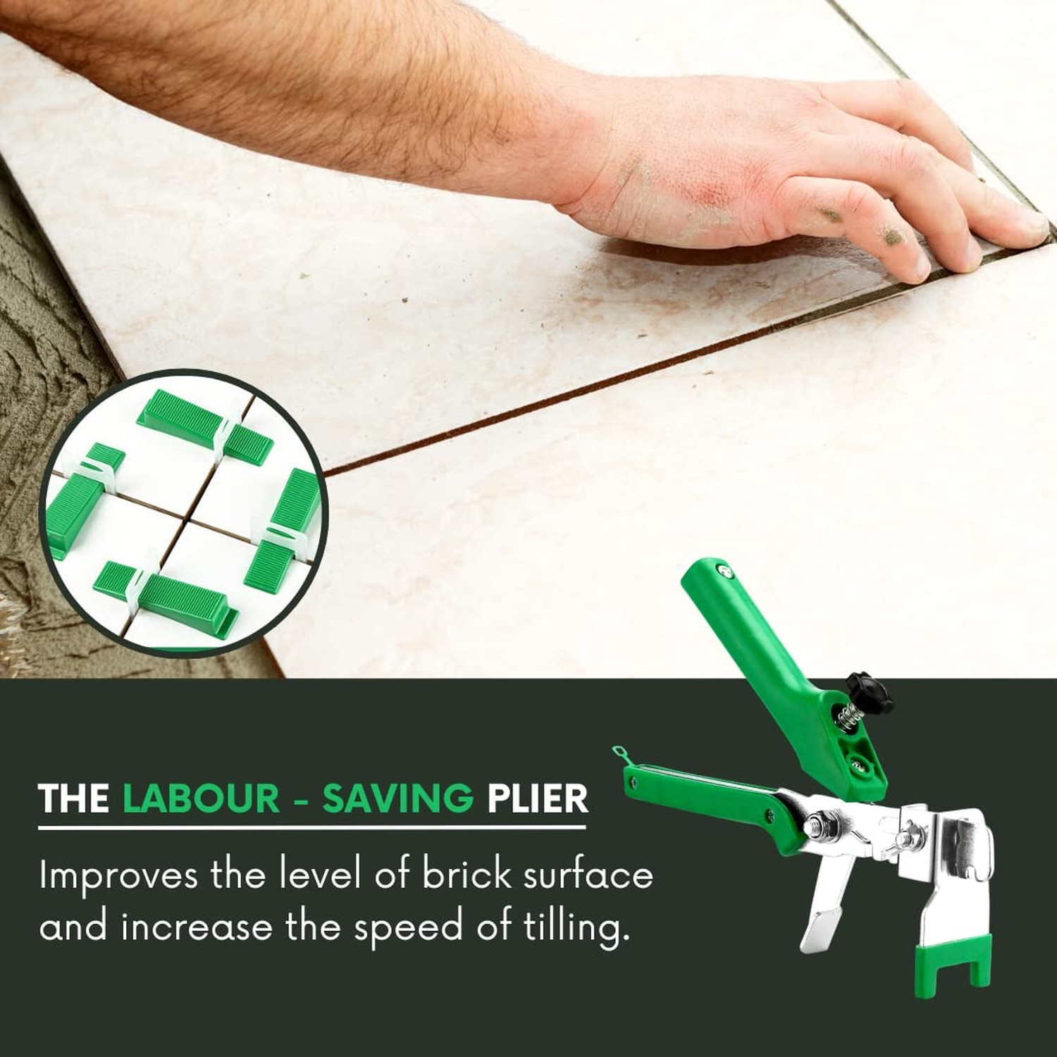 Tile Leveling System with 1 Plier, 300 Wedges, 300 1/16″ Clips – Tile Spacer …