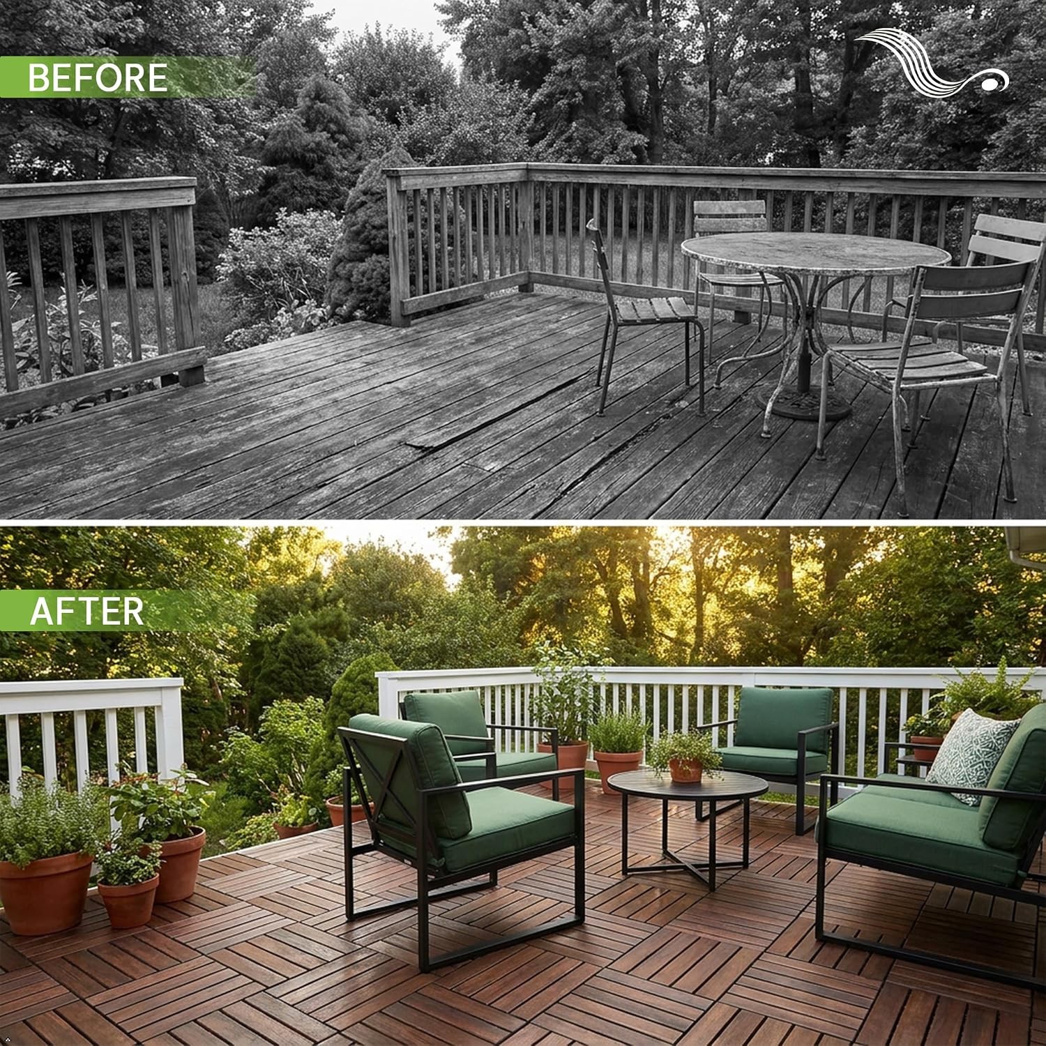 Acacia Wood Deck Tiles 12×12 Brown Natural Outdoor Wooden Decking Tiles for