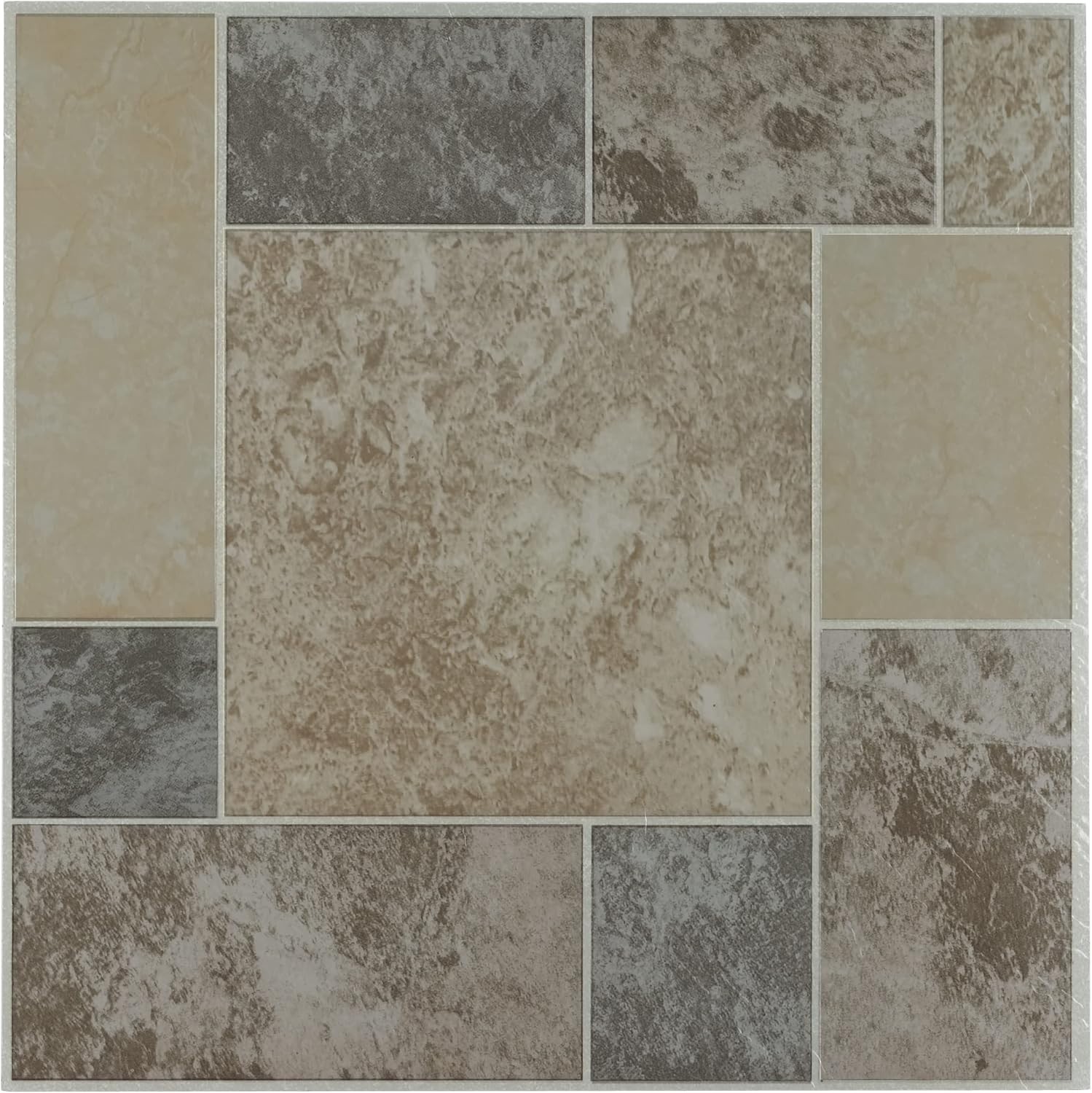 20-Pack Nexus Peel and Stick Vinyl Tiles – Elegant Ancient Beige Marble Look