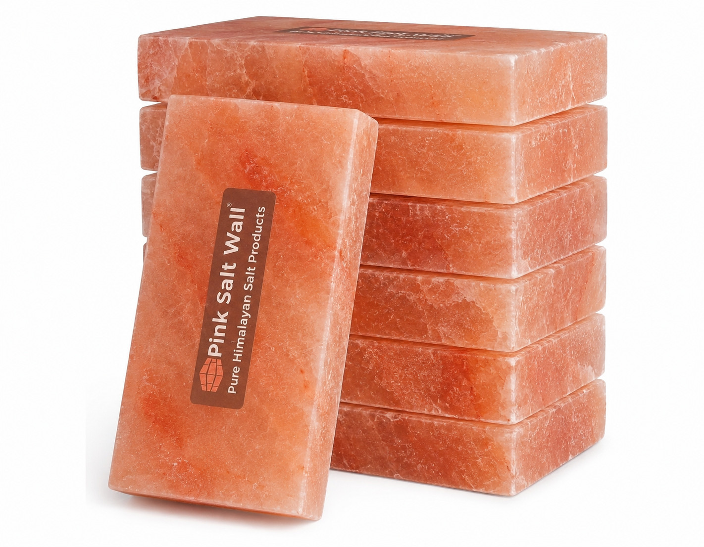 Himalayan Pink Salt Bricks 8x4x2 Pack of 6 Salt Blocks for Sauna Spa Walls Decor