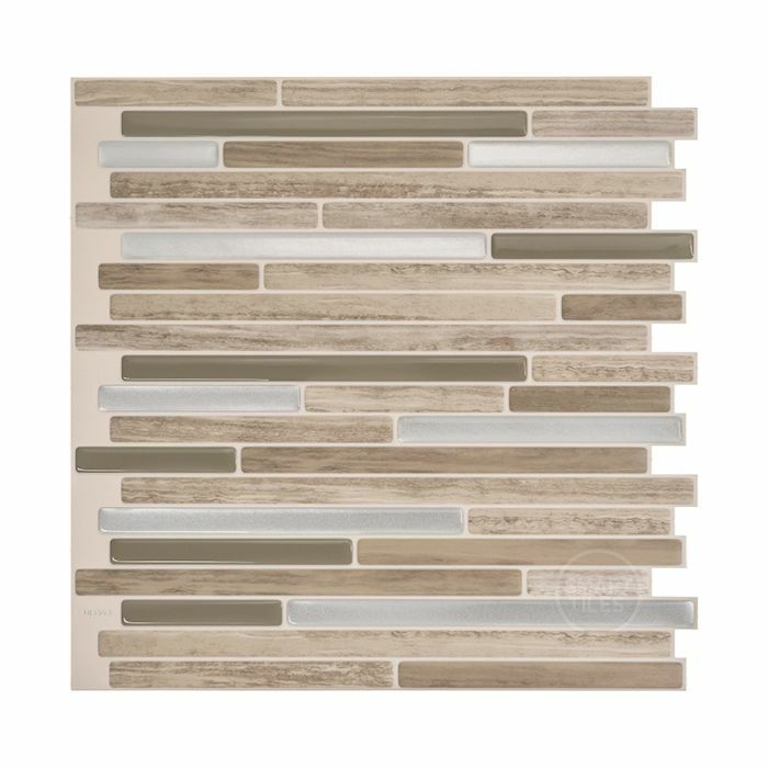 SMART TILES (Capri Taupe SM1069-6) 9.88″ x 9.70″ (6 sheets) Peel & Stick Mosaic