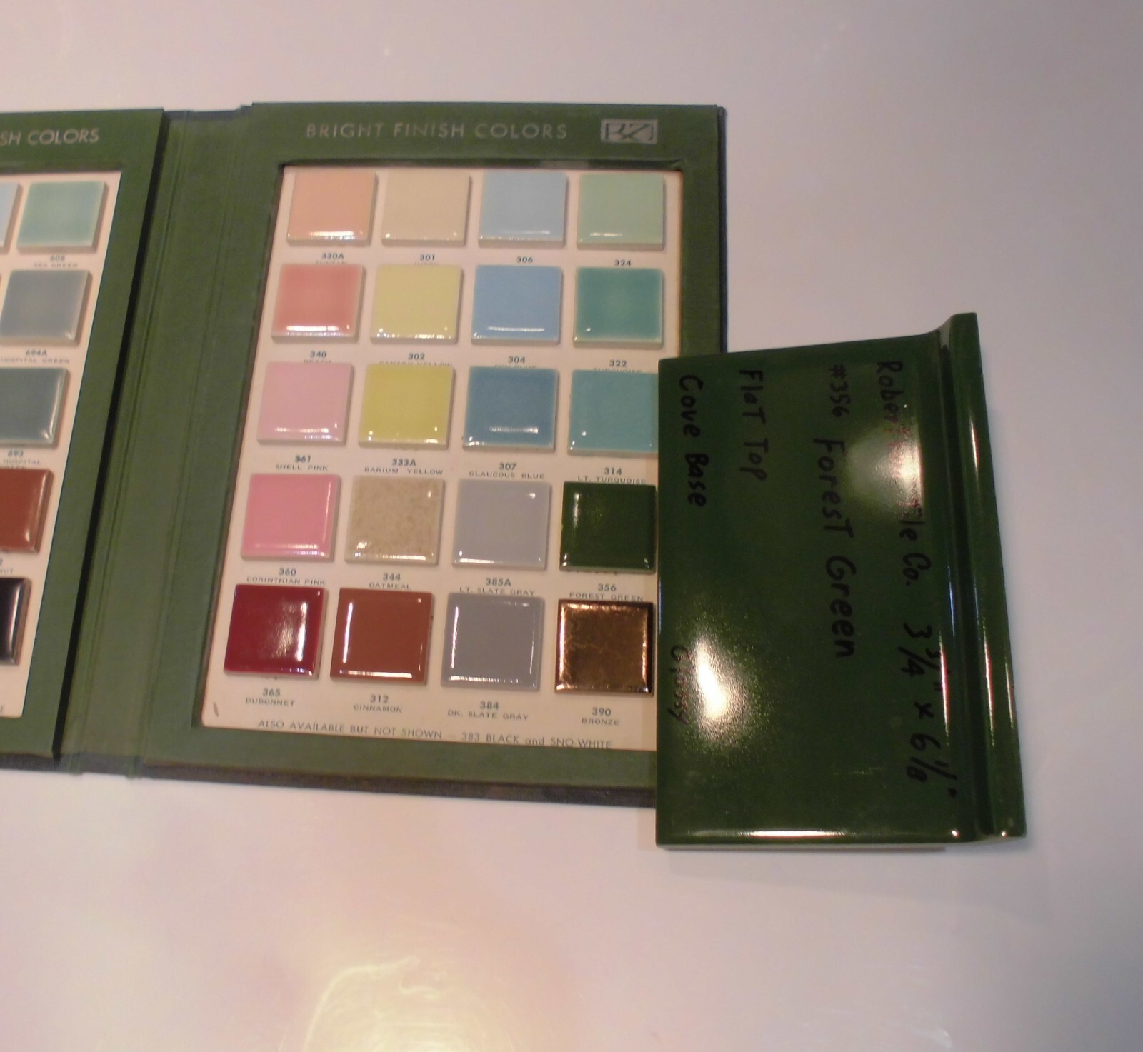 1 pc. Forest Green 4” X 6” Ceramic Cove Base Tile by Robertson Co. Stack-on-Top