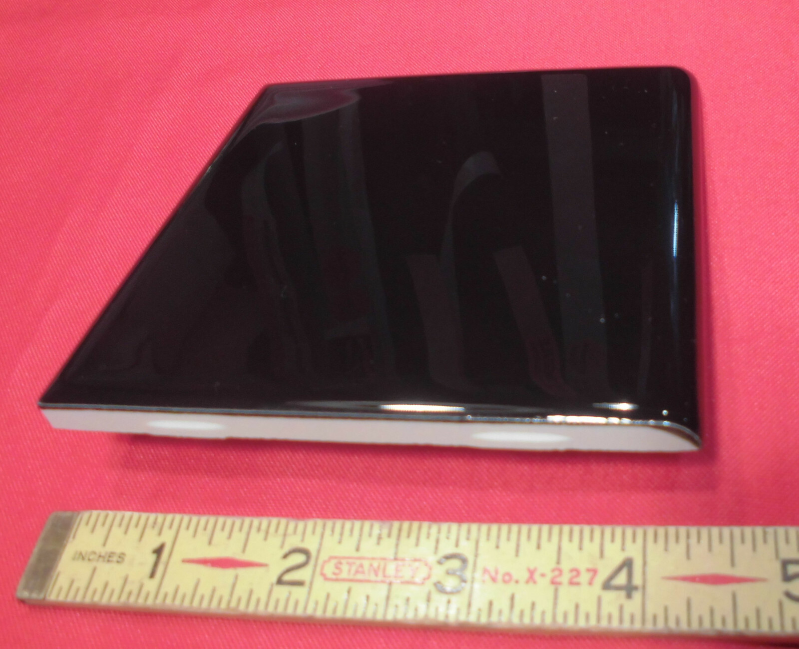 1 pc. *Gloss Black* 4-1/4″ Ceramic Bullnose Tile by American Olean NEW MINT