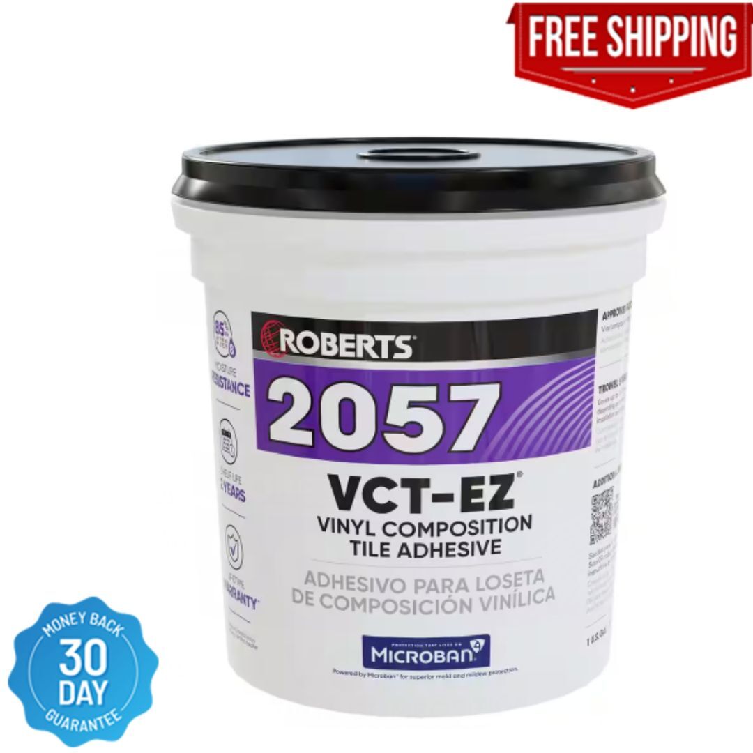 ROBERTS Vinyl Tile Adhesive 1 Gal Indoor Floor Glue High Tack 24 Hour Dry Time