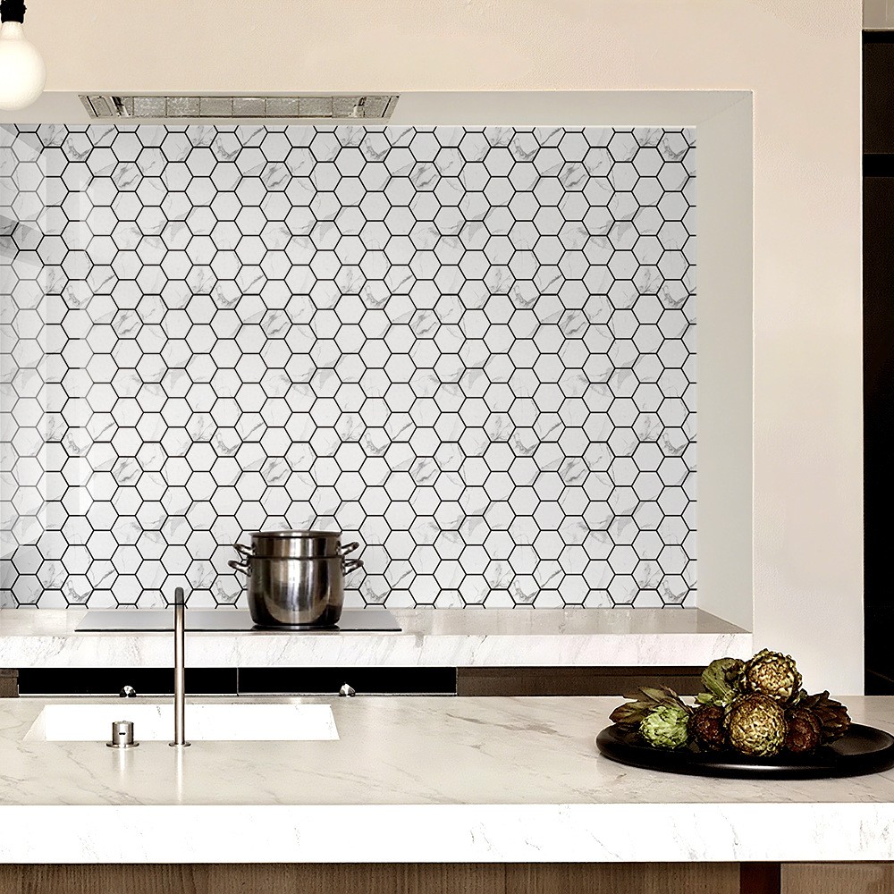 20-Sheet Self-Adhesive Wall Tiles Peel Backsplash Tiles for Kitchen and Bathroom