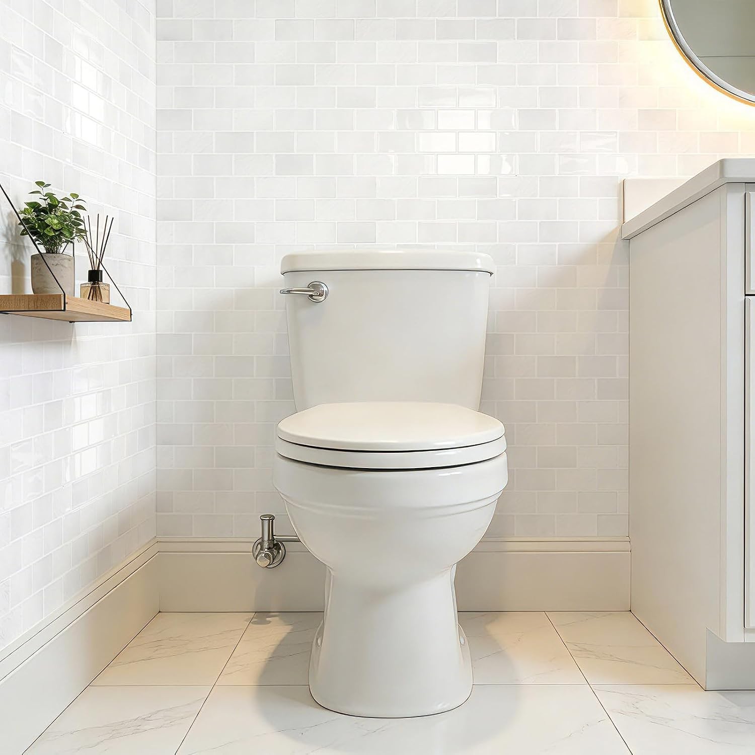 Waterproof White Marble Peel and Stick Tiles – 10 Pack