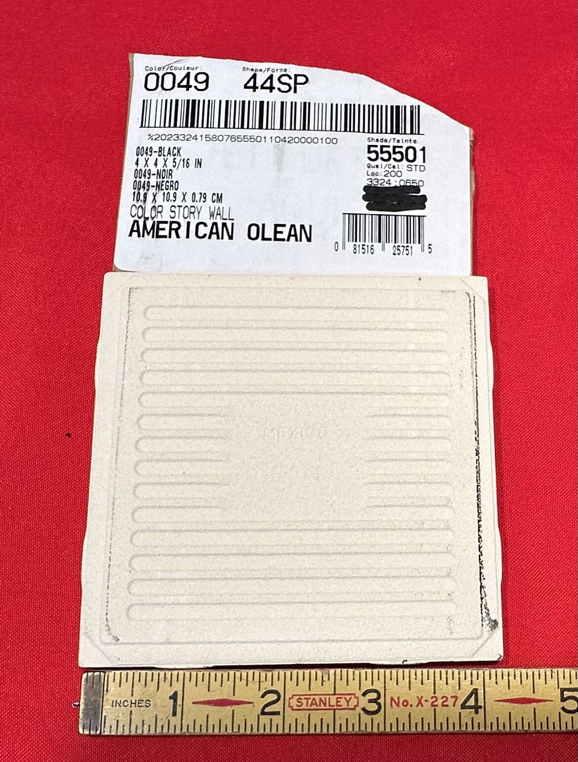 9 pcs. *Glossy Black* 4-1/4″ Ceramic Tiles by American Olean, New Stock, Mirror