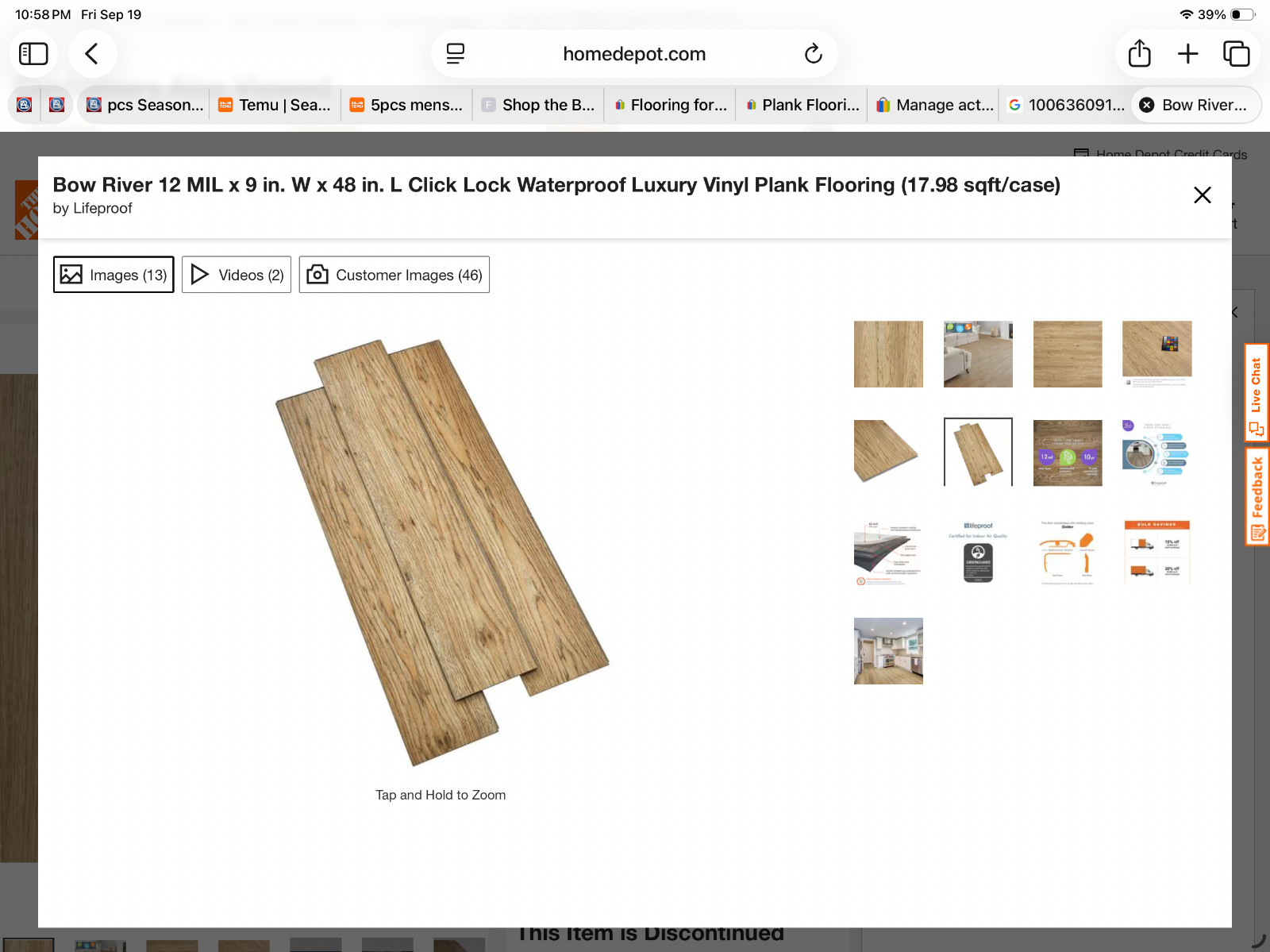 Lifeproof Plank Flooring Waterproof Luxury Vinyl Fresh Oak (20.1-sq-ft/case)