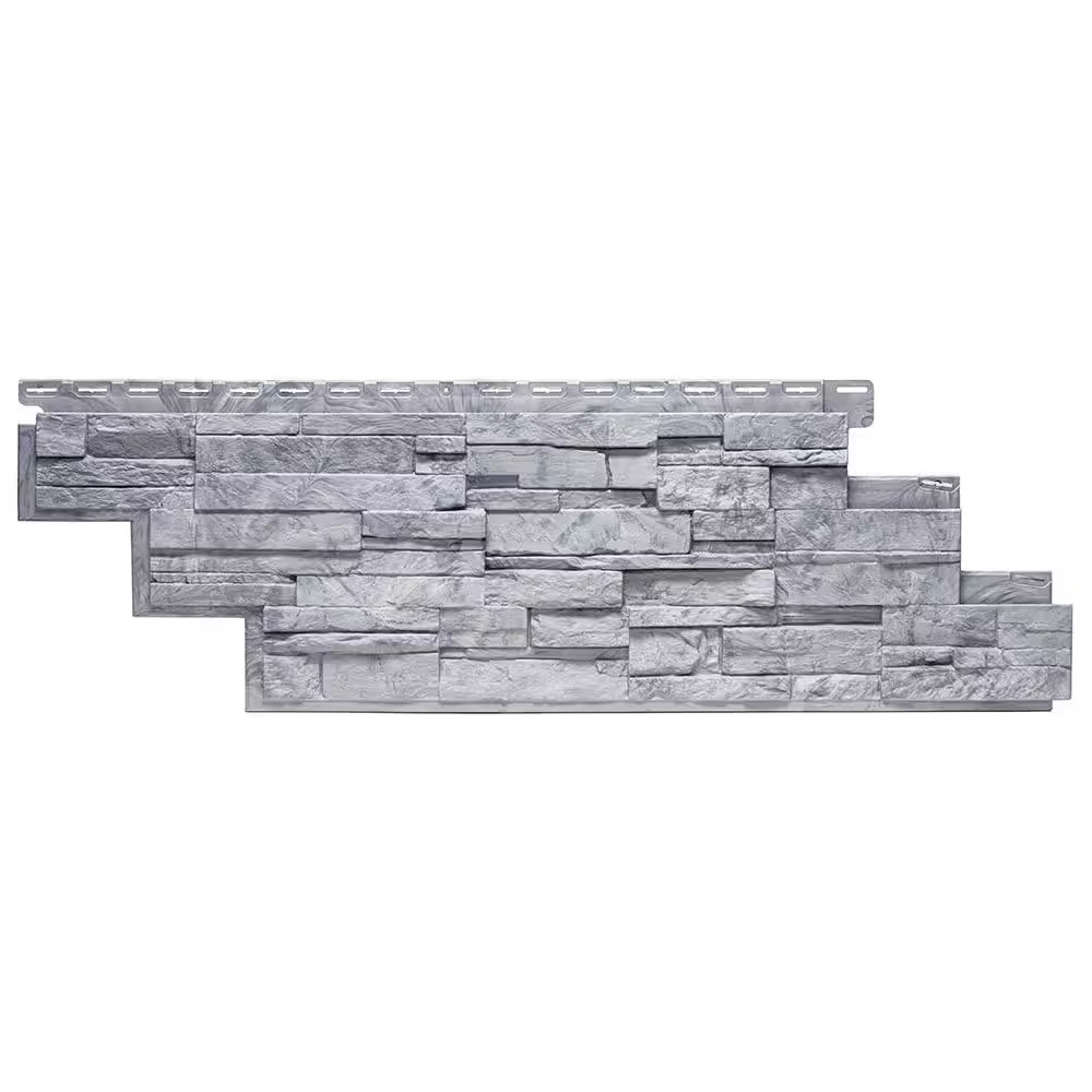 Novikstone Carrara Collection (13.13 In. X 41.5 In.) Polymer Stone Siding in Gri