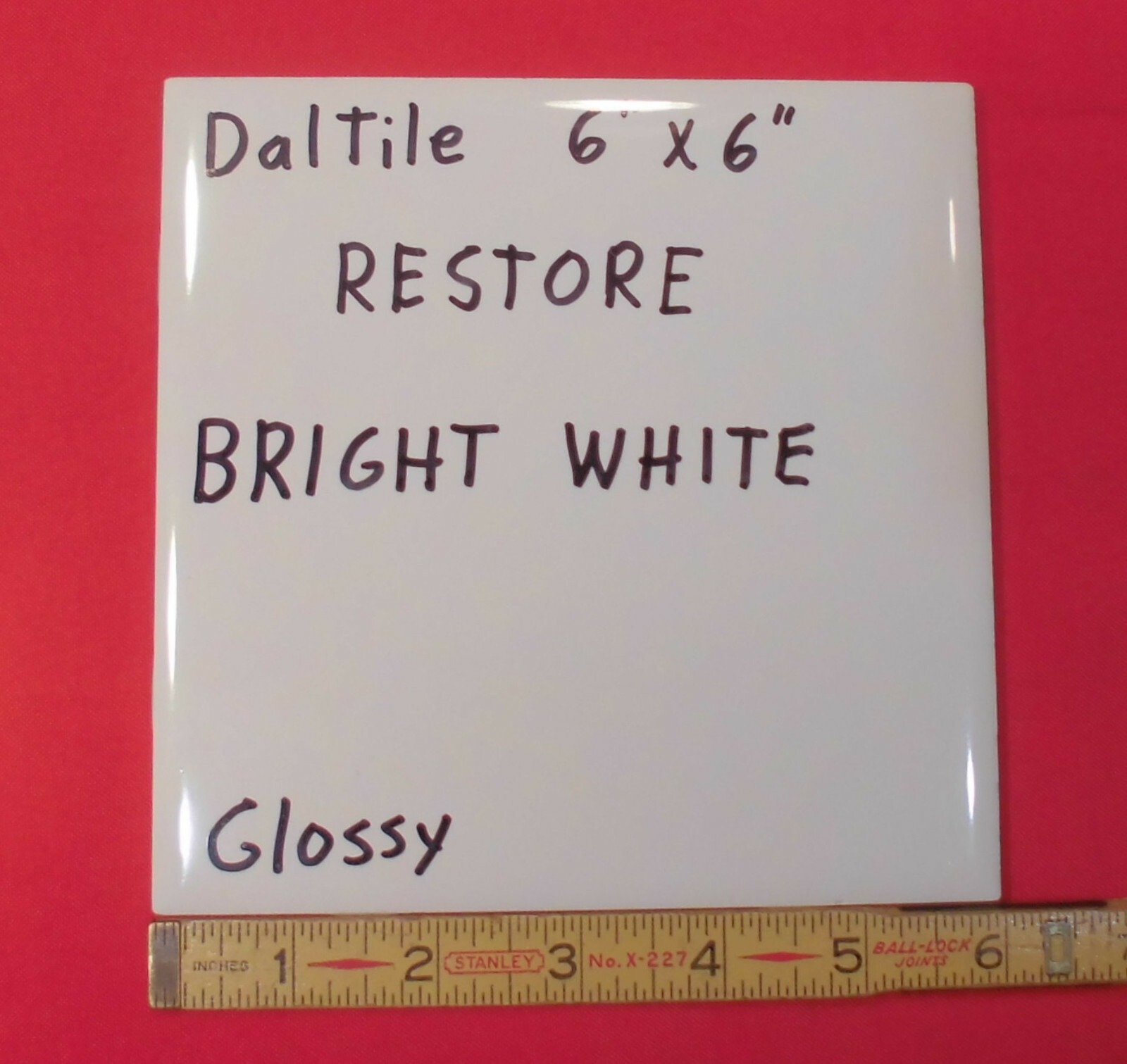 1 pc. Daltile; RESTORE Bright White; Glossy Ceramic Tile 6″ X 6″ New