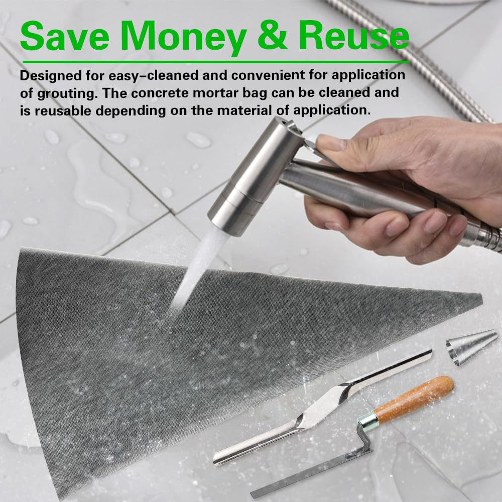 3 Pack Tile Grout Masonry Mortar Bag, 12″ by 24″ Heavy Duty Cement Sealer Bag…