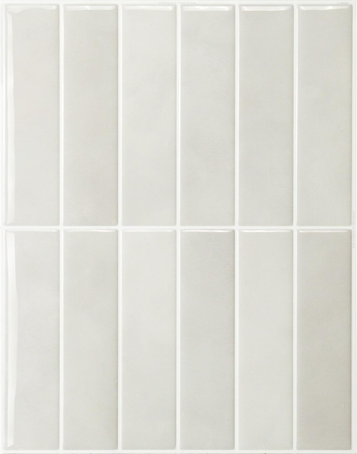 Smart Tiles Peel and Stick Backsplash, Stacked White & Grey, 11.43″X9″ | Pack