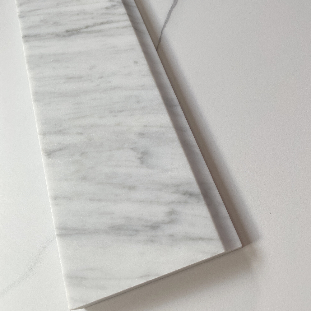 C12H Baseboard Carrara Marble Trim Tile Venato Carrera Bianco Honed 5×12