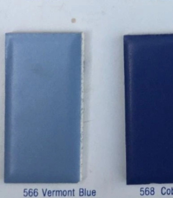 New Vtg Florida Ceramic Vermont Blue #566 Potters Touch Cove Base 4 ” x 6 “