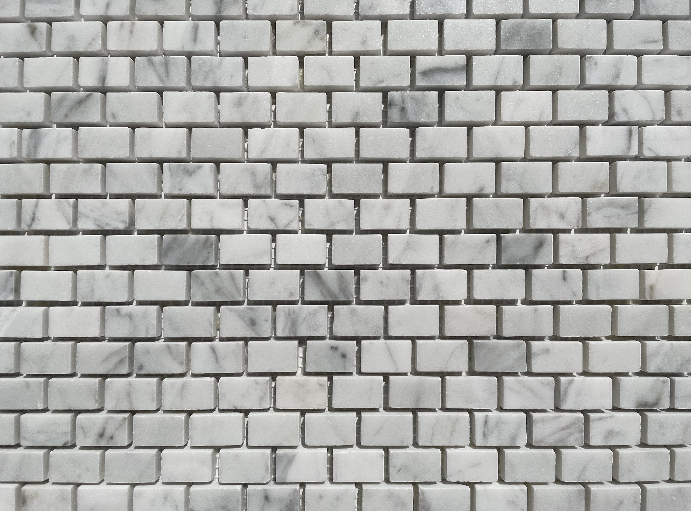 C60XP Carrara Marble Mini Brick Subway Mosaic Tile Polished Venato Carrera