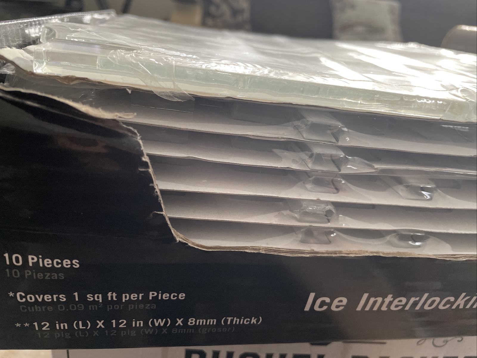 10 PC MSI Ice Interlocking 12x12x8mm Glass Mesh Mounted Mosaic Tile